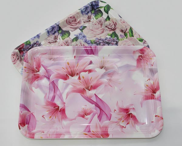 Plateau XL à motifs floraux, 32 x 23 cm