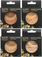 Poudre compacte cosmétique 11,5 g en boîte, 4 teintes assorties.