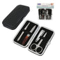 Kit de manucure pour ongles, 4 pièces, dans un étui en similicuir, 11 x 6 cm