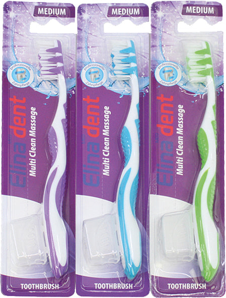 Brosse à dents de massage Elina Multi Clean (1 paquet) 18,5 cm