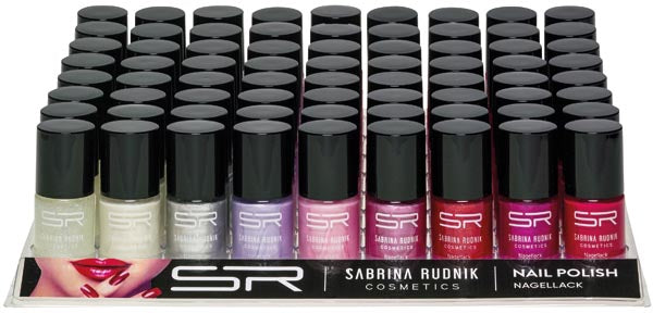 Vernis à ongles Sabrina, couleurs de saison, 12 ml, plateau de 72 pièces