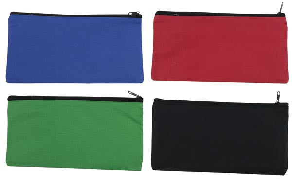 Pochette/étui zippé 22x12cm 4 couleurs