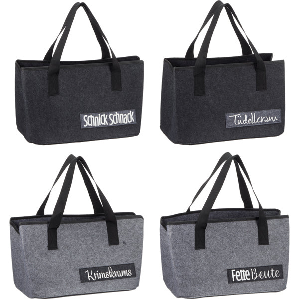 Sac en feutre, 4 couleurs assorties, 40 x 26,5 cm