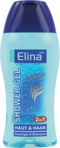 Gel douche Elina Wellness 250 ml Peau et cheveux 2 en 1