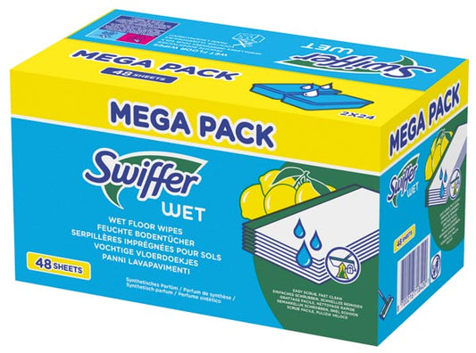 Recharge de lingettes humides Swiffer, paquet de 48 unités