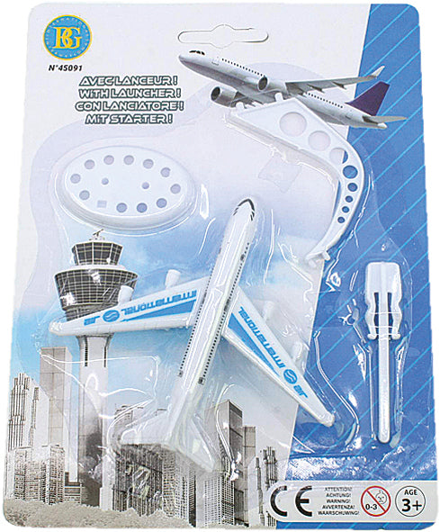 Avion de 10 cm avec lanceur et socle