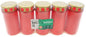 Brûleur de bougie funéraire n° 3 rouge avec couvercle doré, lot de 5