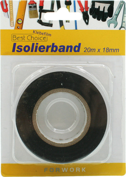 Ruban adhésif isolant 20 m x 18 mm sur carton