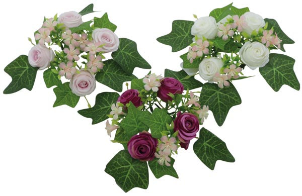 Couronne de fleurs avec des roses, environ 25 cm