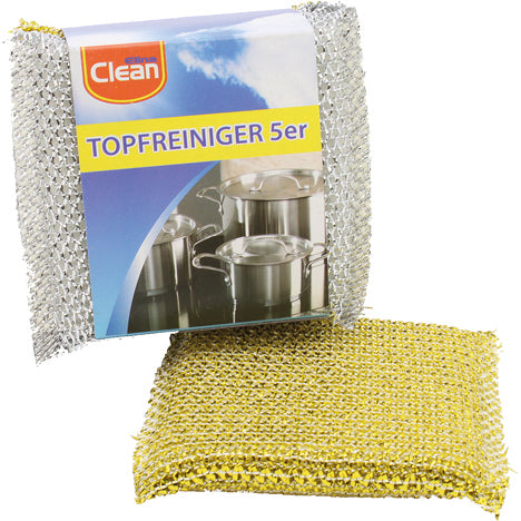 Tampons à récurer pour casseroles, lot de 5, 10 x 8 cm