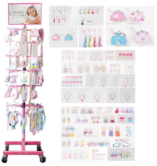 Assortiment de bijoux et accessoires pour cheveux d'enfants, « pastel », 660 pièces.