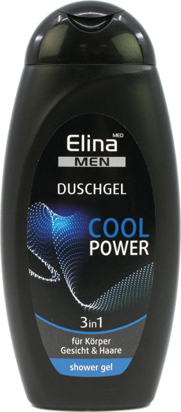 Gel douche Elina 300 ml pour homme 3 en 1 Cool Power