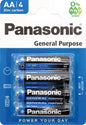 Piles PANASONIC R6 Mignon AA, lot de 4, sous blister