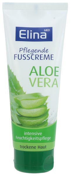 Crème pour les pieds à l'aloe vera Elina, tube de 75 ml