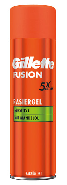 Gel à raser Gillette Fusion 200 ml pour peaux sensibles