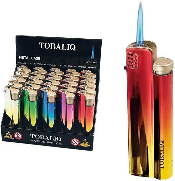 Briquet électrique à flamme jet, design arc-en-ciel brillant