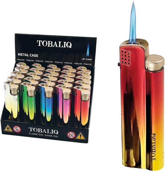 Briquet électrique à flamme jet, design arc-en-ciel brillant