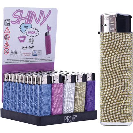 Briquet électrique orné de strass, 8 x 2 cm