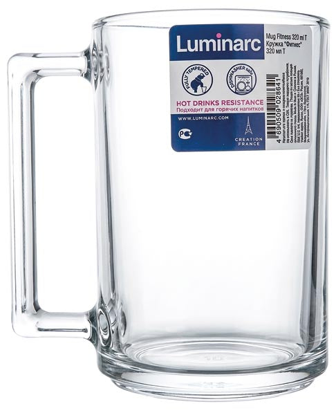 Mug en verre transparent avec anse, 320 ml, pour le thé et le vin chaud