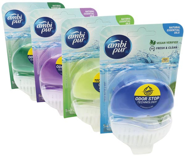Désodorisant pour cuvette de toilettes Ambi Pur, 55 ml, 4 couleurs assorties