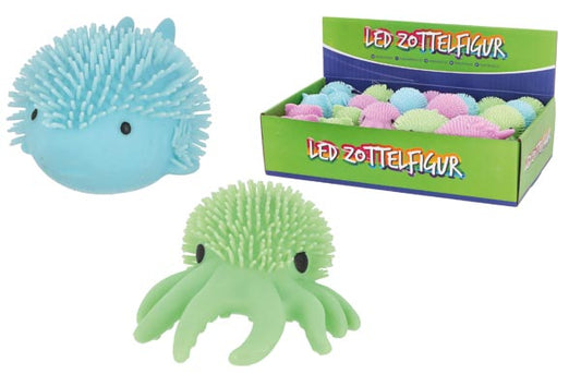 Animaux Shaggy 10cm 12/s 4 animaux en 3 couleurs chacun, LED, incl.