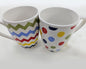 Mug à café à pois et rayures assortis, 310 ml, 10,5 x 8,5 cm