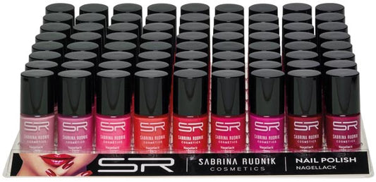 Vernis à ongles Sabrina, tons rouges, boîte de 72, 12 ml