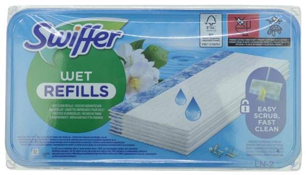 Lingettes humides Swiffer NF, paquet de 24, fraîcheur matinale