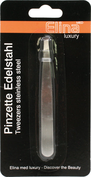 Pince à épiler en acier inoxydable 9,5 x 1 cm sur carte