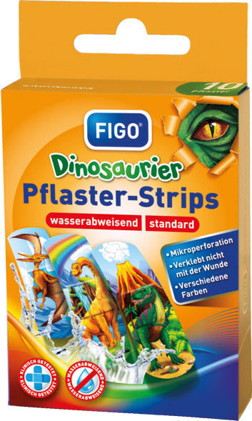 Pansements pour enfants, 10 bandes, motif dinosaure