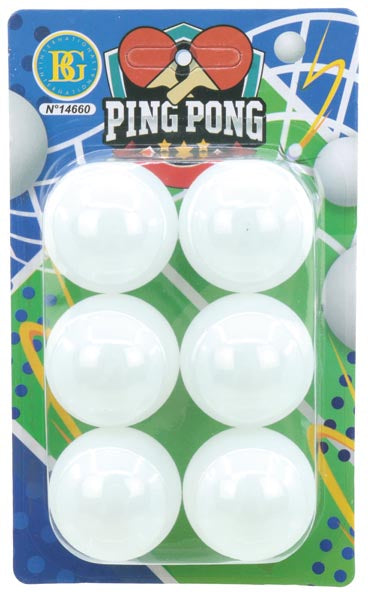 Balles de ping-pong, 6 sur blister