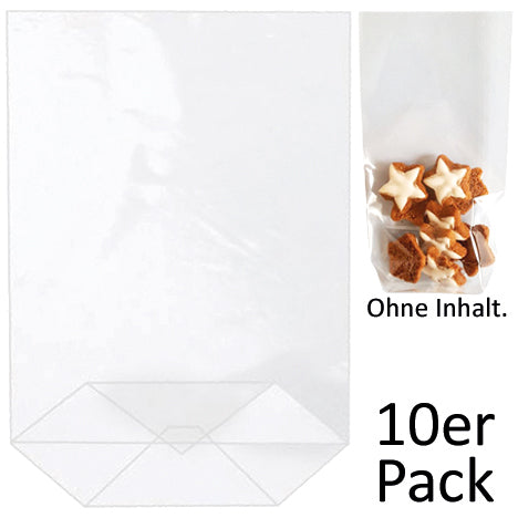 Sachets cadeaux à fond plat en polypropylène (PP), lot de 10, 235 x 145 mm