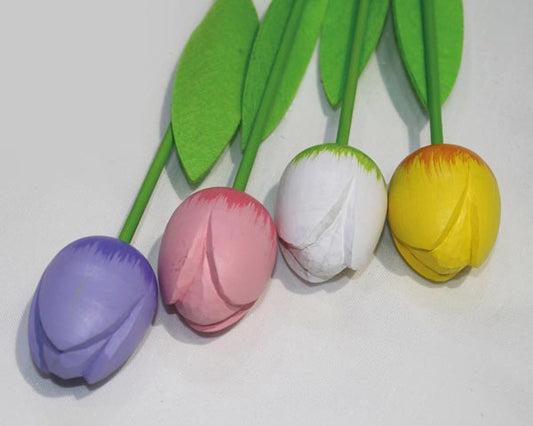 Tulipe élégante en bois de la plus haute qualité, 3 x 3,5 x 32 cm