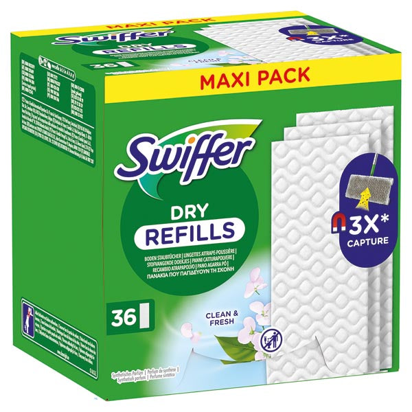 Recharges de lingettes Swiffer pour lingettes sèches, paquet de 36