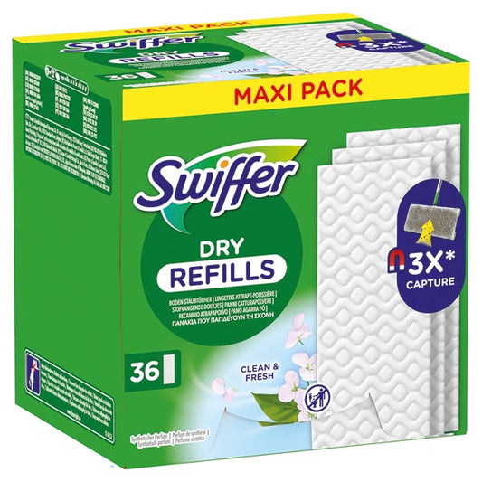Recharges de lingettes Swiffer pour lingettes sèches, paquet de 36