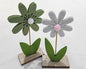 Fleur en feutrine 18,7 x 4,5 x 9 cm, avec de grandes feuilles