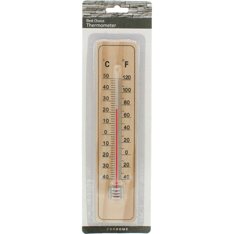 Thermomètre en bois sur carton 22x5x0,5cm