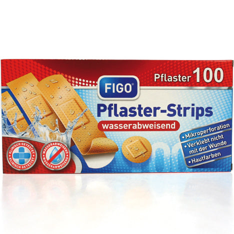 Pansements adhésifs pour plaies, 100 pièces, imperméables, 4 tailles, assortis.