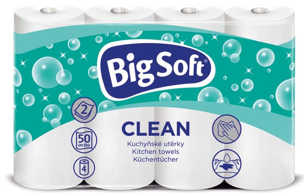 Rouleau de papier toilette double épaisseur Big Soft, 4 x 50 feuilles