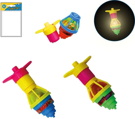 Toupie lumineuse, 3 couleurs assorties dans un sachet, 6 cm