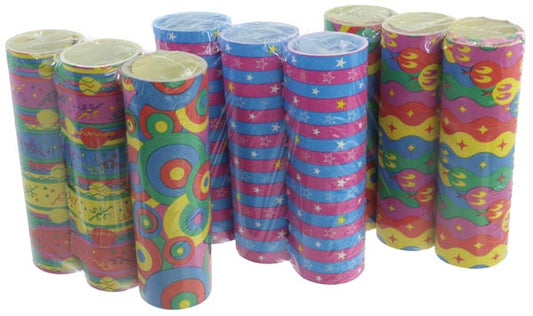 Serpentins de fête, lot de 3, motifs assortis