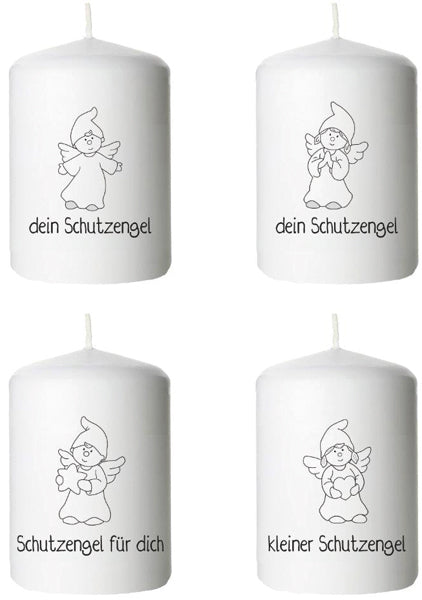Bougie pilier ange gardien 6x8cm 4/s paraffine 6x8cm