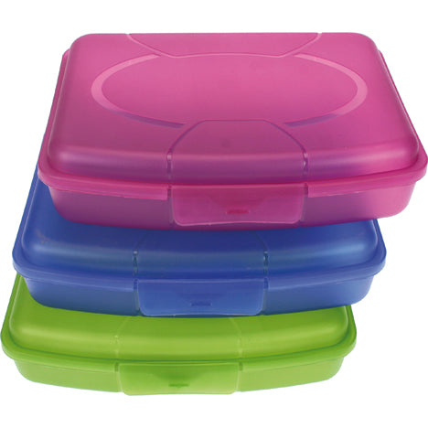 Boîte à lunch givrée 17 x 13 x 4 cm, couleurs assorties