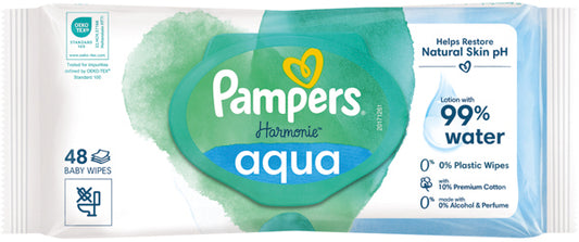 Lingettes humides Pampers Aqua, 48 pièces