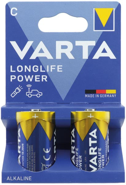 Pile alcaline longue durée VARTA Baby C 2