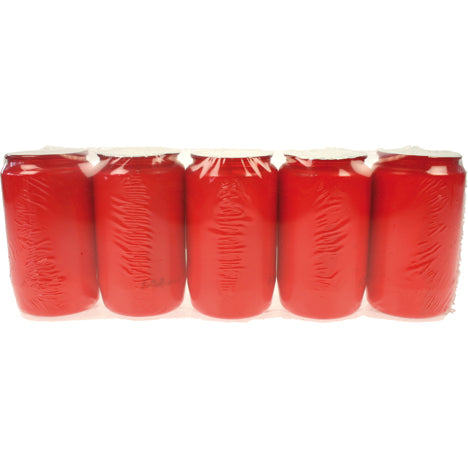 Lampe à huile pour bougie funéraire n° 3 rouge sans couvercle, lot de 5