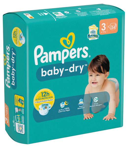 Couches Pampers Baby Dry Taille 3 Midi (5-9 kg)