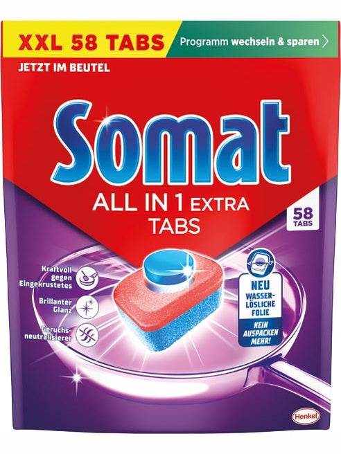 Tablettes lave-vaisselle Somat Tout-en-un XXL 58 pièces