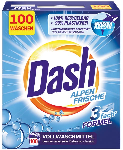 Lessive en poudre Dash 100W Fraîcheur Alpine 5 kg