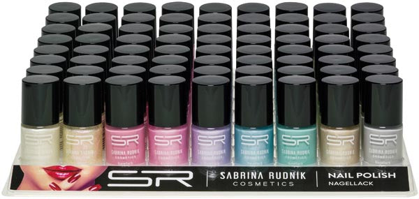 Vernis à ongles Sabrina aux couleurs tendance, 12 ml, plateau de 72 pièces